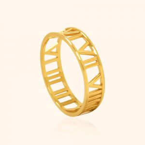 916 Gold Roman Numeral Ring gold jewellery in singapore