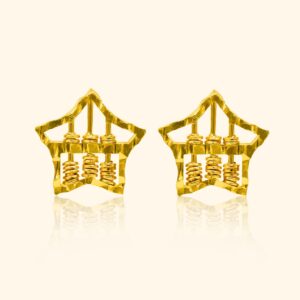 916 Gold Star Abacus Earring gold jewellery in singapore