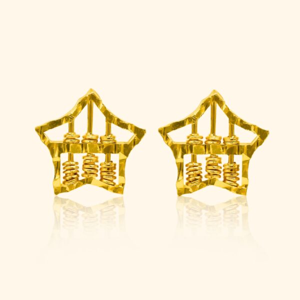 916 Gold Star Abacus Earring gold jewellery in singapore