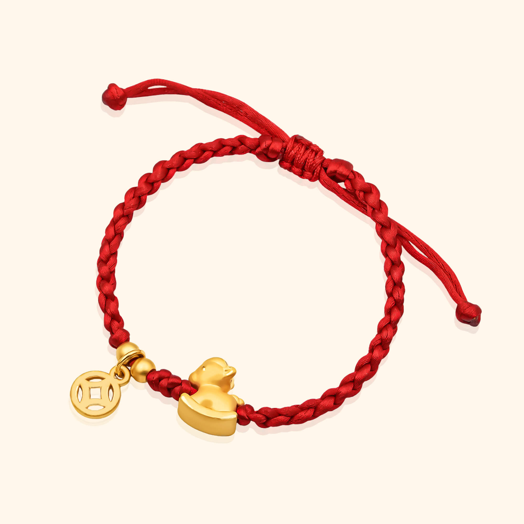 999 Gold Coin Rick String Bracelet gold jewellery in singapore