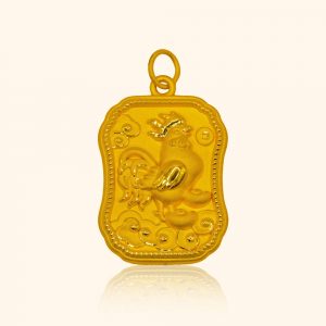 999 Gold Rooster Shio Pendant gold jewellery in singapore