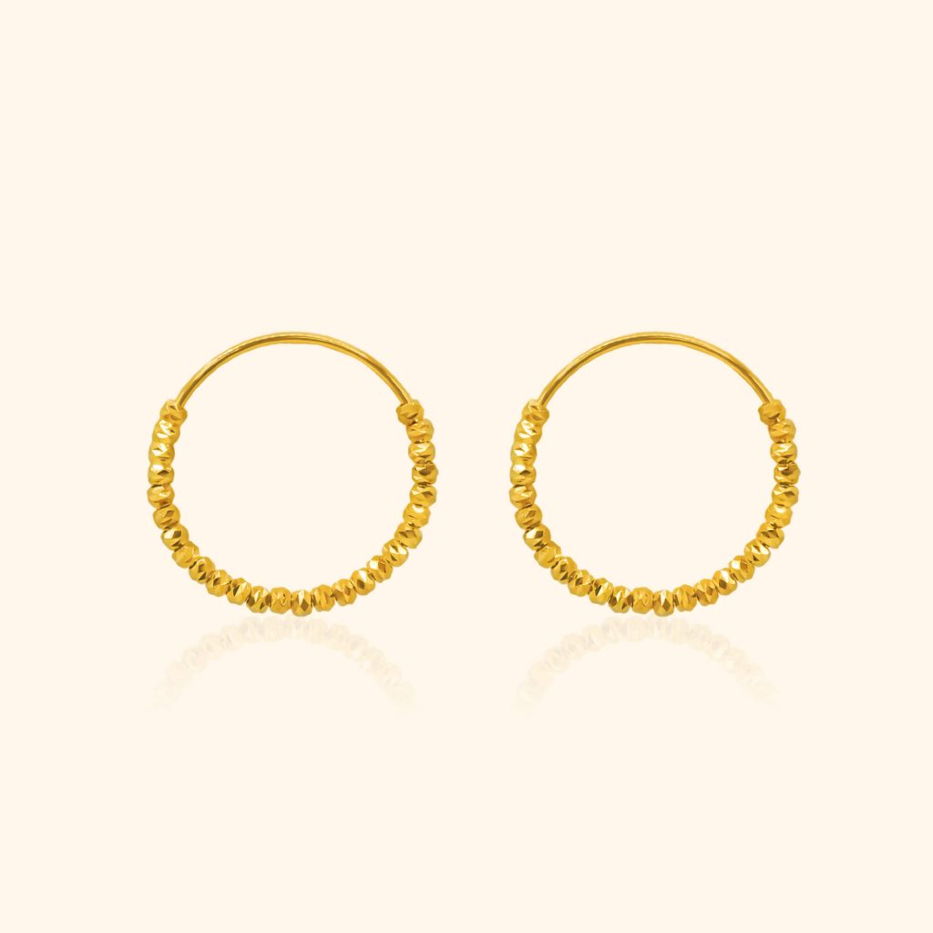 916 Beads Hoop Earring gold jewellery in singapore