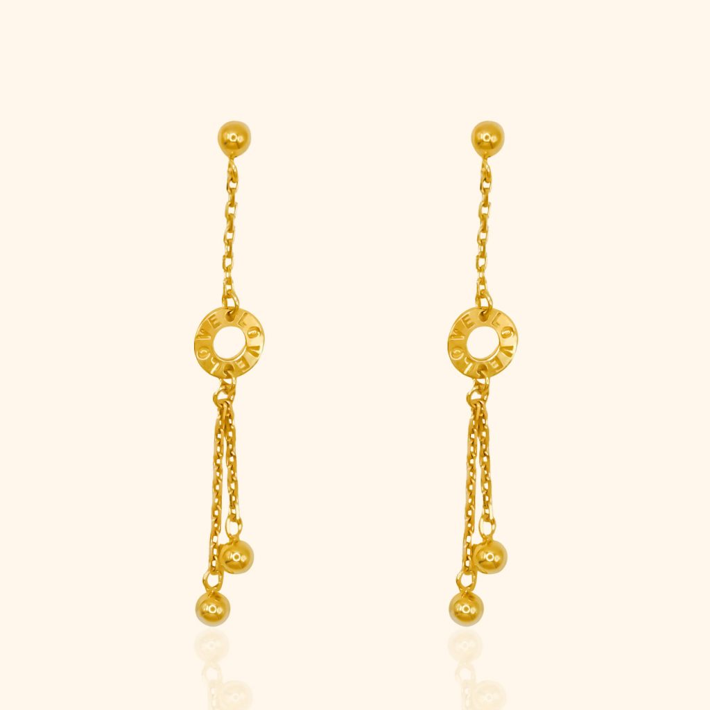 916 Dangling Disc Earrings gold jewellery in singapore